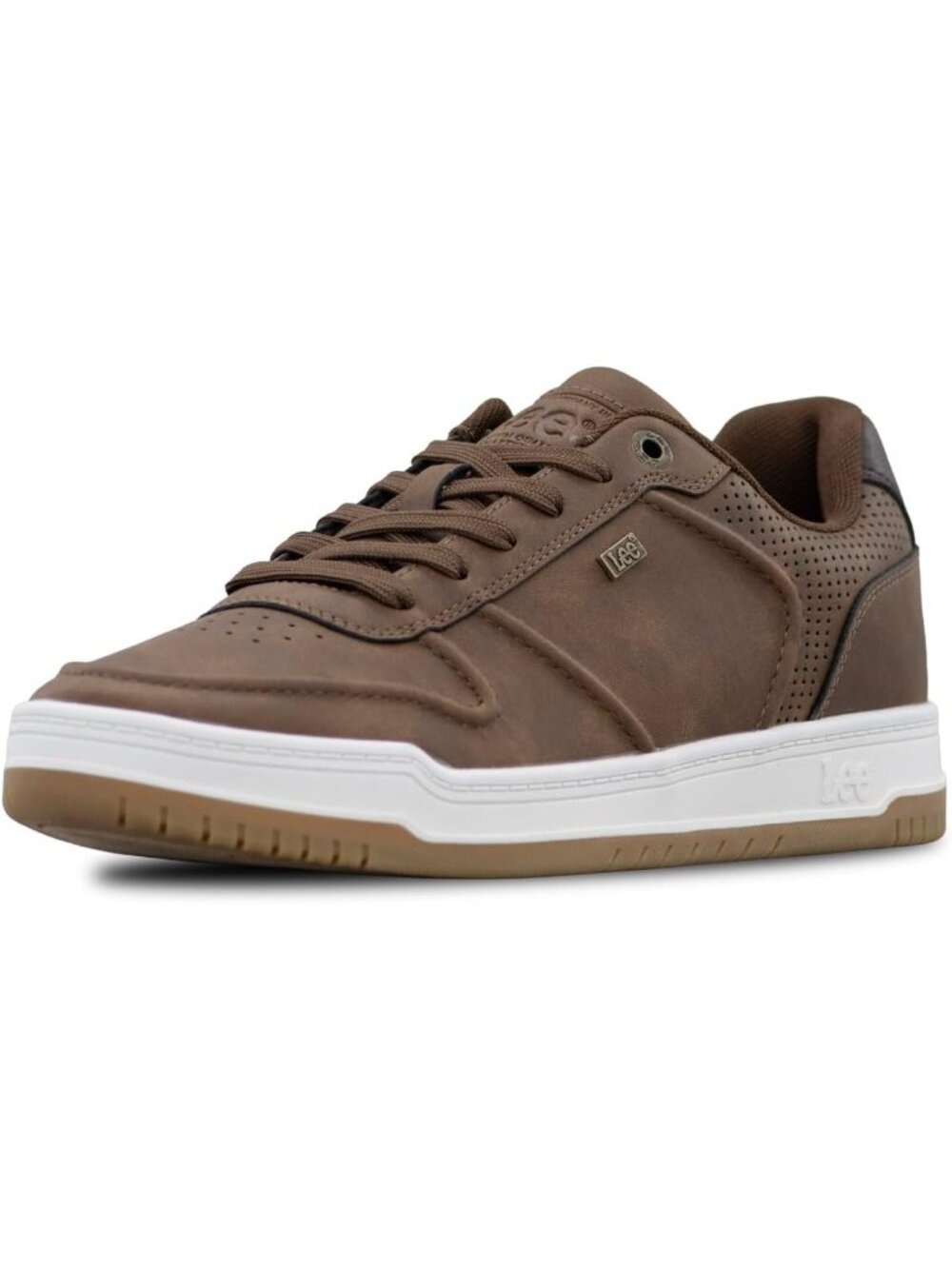 Lee Men's Fudge Chocolate Moc Toe Imported Lace Up Specter Court Sneakers Shoes